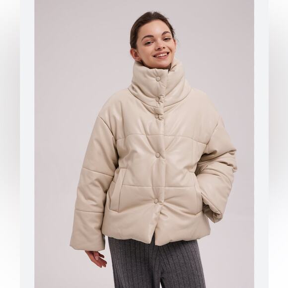 Nap Jackets & Blazers - Nap Buttoned Faux Leather Jacket